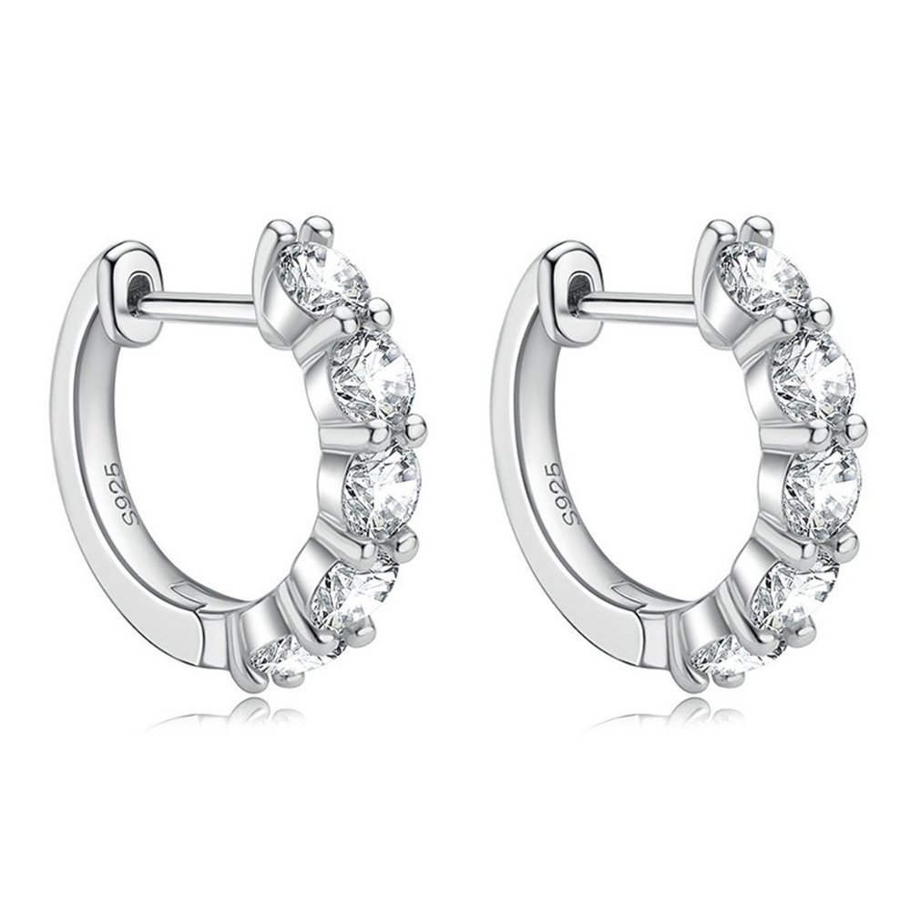 Certified 3ct. t.w. Moissanite Diamond 2cm Huggie Hoop Earrings NEW - Picture 8 of 16
